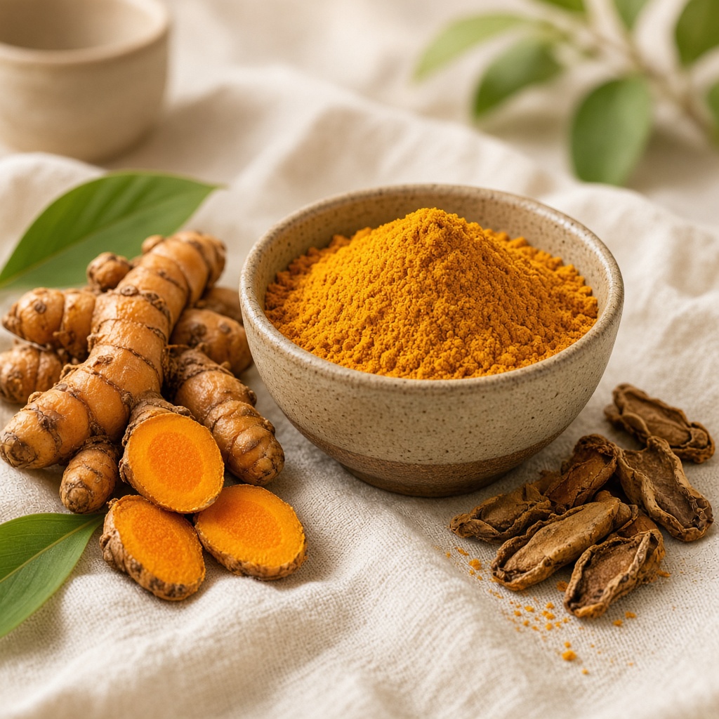 Turmeric rhizome and powder